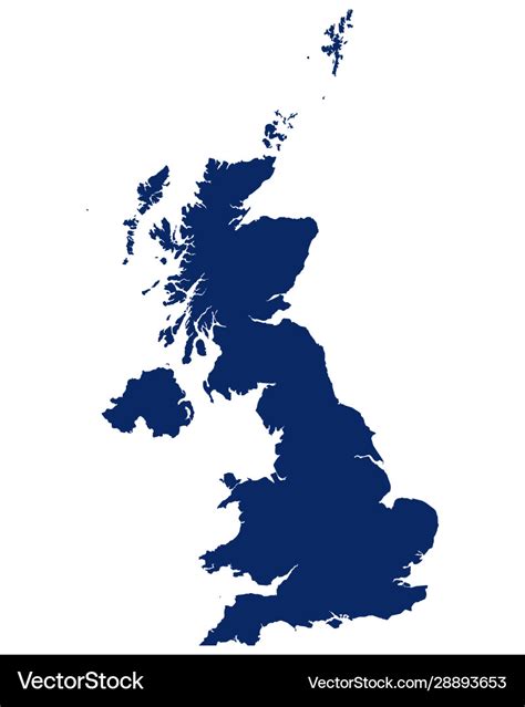 Map Great Britain In Blue Colour Royalty Free Vector Image