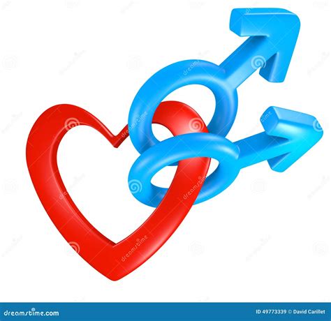 Valentine Heart Shape Connecting Male Gender Symbols For Two Men Stock Illustration Image