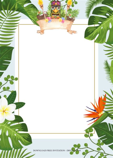 Hawaiian Invitations Luau Birthday Invitations Hawaiian Birthday