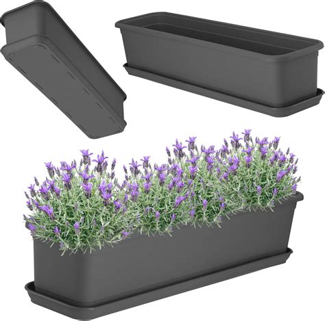 KADAX Jardinière avec soucoupe jardinière de balcon en plastique bac