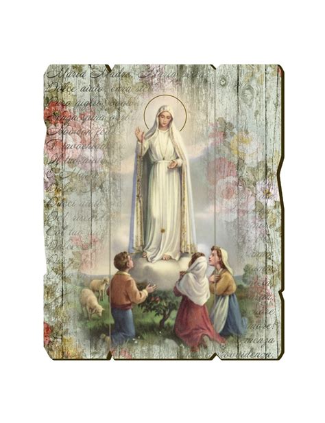 Quadro In Legno Sagomato Stile Vintage Della Madonna Di Fatima