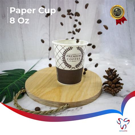 Jual GELAS KERTAS MIX MOTIF PAPER CUP KOPI 8 OZ TAHAN PANAS ISI 50