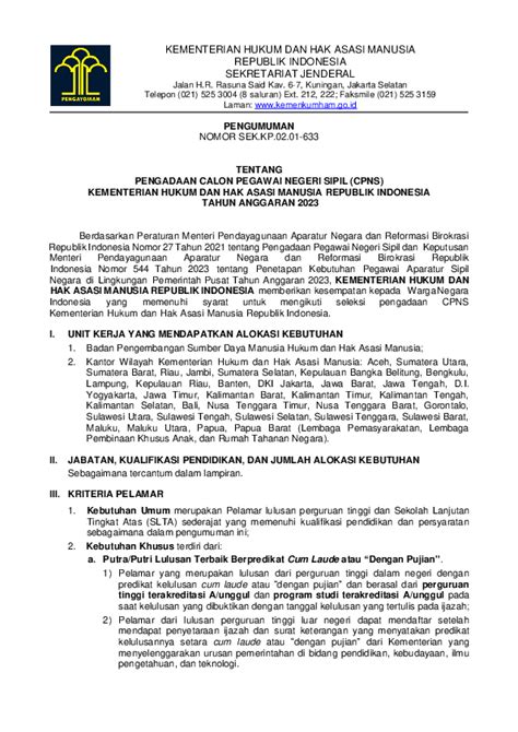 Pdf Kementerian Hukum Dan Hak Asasi Manusia Republik Indonesia Sekretariat Jenderal Afdol