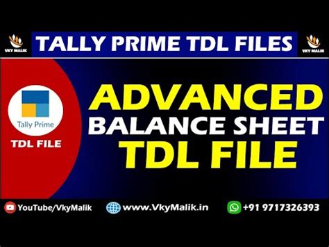 Advanced Balance Sheet TDL File In Tally Prime Balance Sheet TDL File