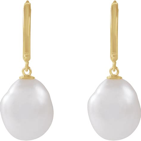 Keshi Pearl Drop Hoop Earrings Dana Bushong Jewelers