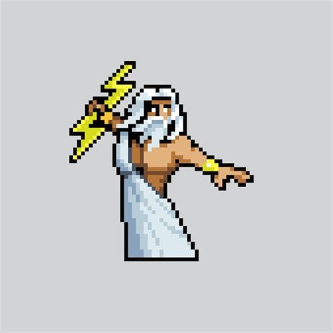 Premium Vector Pixel Art Illustration Zeus Pixelated Zeus Zeus God