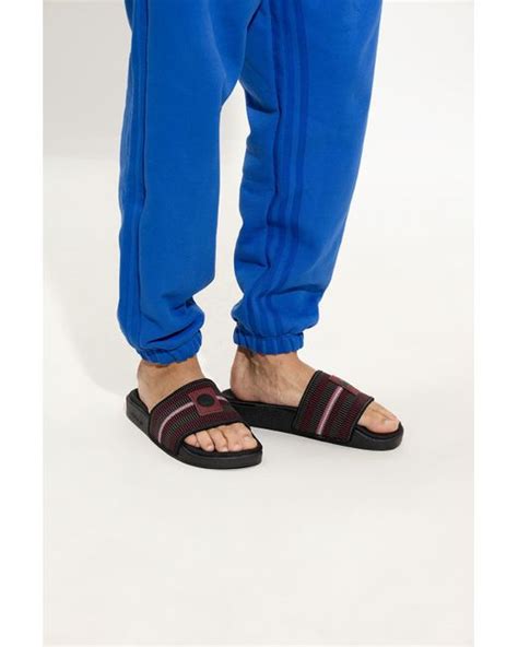 Adidas Originals Adilette Patchwork Slides In Blue For Men Lyst