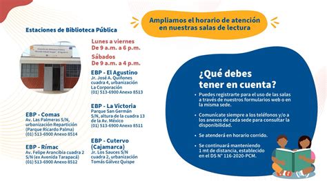 Biblioteca Nacional 🇵🇪 On Twitter ¡ampliamos Nuestros Horarios De Atención 📣 Desde Este Lunes