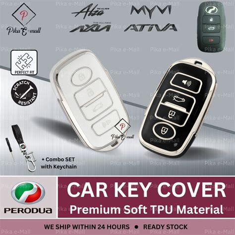 Perodua Myvi Ativa Alza Axia Key Cover 2023 2022 2024 Silver TPU