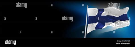 Large Flag Of Finland Waving In The Wind Stock Photo Alamy