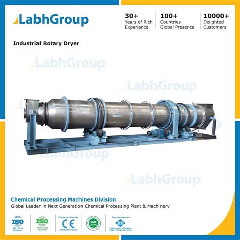 Steel Coated Industrial Rotary Drum Dryer Automation Grade Automatic