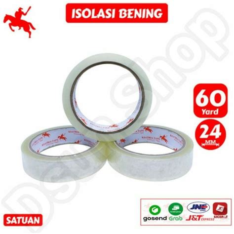 Jual Lakban Bening Lakban Putih Ukuran Sedang 24mm Indonesiashopee