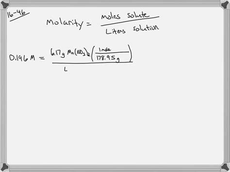 SOLVED How Many Milliliters Of A 0 196 M Aqueous Solution Of Manganese