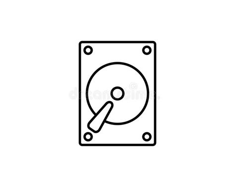 Hard Disk Drive Hardware Hdd Storage Flat Vector Icon Illustration