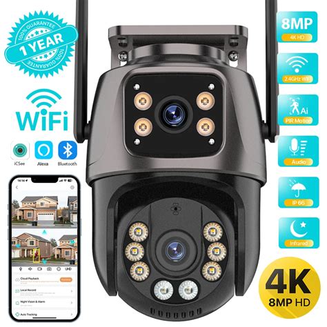 K Mp Hd Wifi Ptz Camera Outdoor Mp Dual Lens Dual Screen Ai Auto