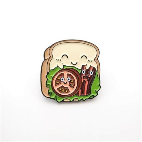 Sleepy BLT Enamel Pin Bacon Lettuce Tomato Sandwich Toast Etsy Canada