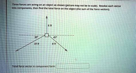 Solved Three Forces Are Acting On An Object As Shown Picture May Not