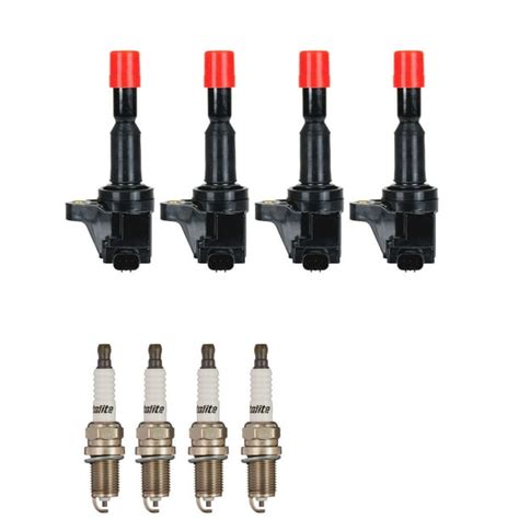 Set Of 4 Isa Ignition Coils And 4 Autolite Spark Plugs For 2007 2008 Honda Fit 1 5l Replacement