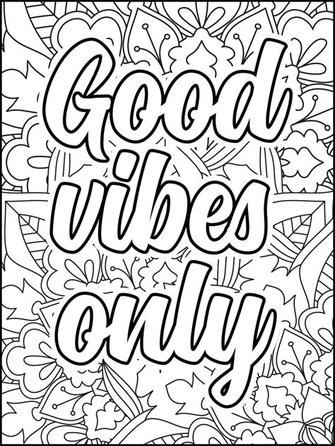 Printable Good Vibes Coloring Pages On Sale Aria