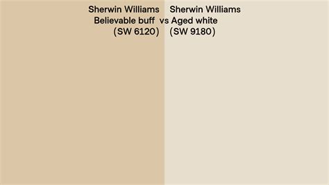 Sherwin Williams Believable Buff Vs Aged White Side By Side Comparison