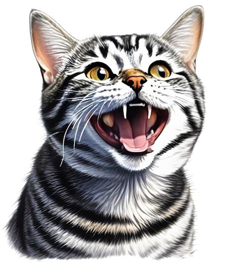 Premium PSD Coloredpencil Sketch Of An American Shorthair Cat Aigenerated