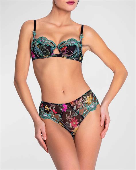 Lise Charmel Fleurs Etoiles Floral Print Tulle Demi Bra ShopStyle