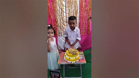 Aaru While Enjoying Chiku Bhaiyas Birthday Party💃🎂🎁🎈🎈🎉🎉cake Lover