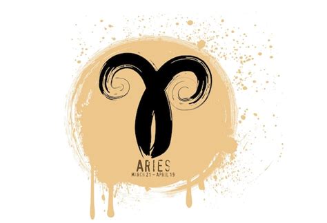Premium Vector Grunge Round Zodiac Sign Aries Vector Astrology