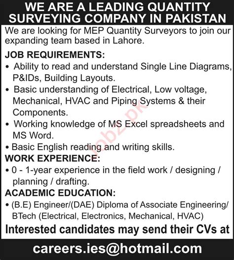 Required Staff In Private Company Lahore 2024 Job Advertisement Pakistan