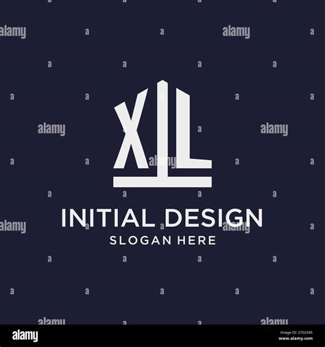 XL Initial Monogram Logo Design With Pentagon Shape Style Design Ideas