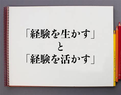 「経験を生かす」と「経験を活かす」の違いとは？分かりやすく解釈 意味解説辞典