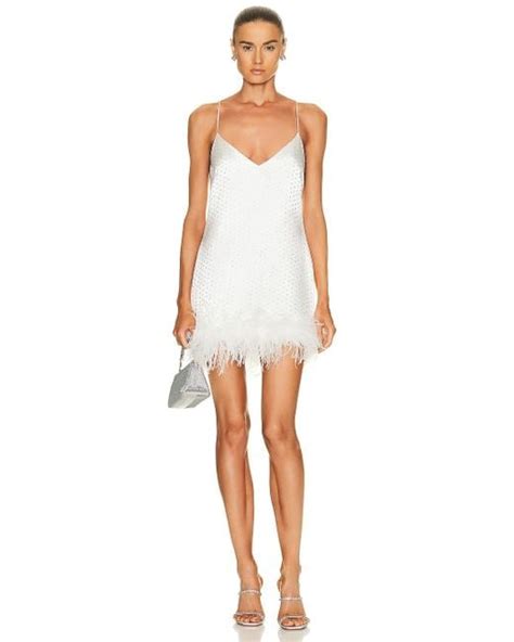 retroféte Susana Feather Dress in White Lyst