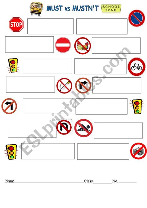 Printable Traffic Signs Worksheets