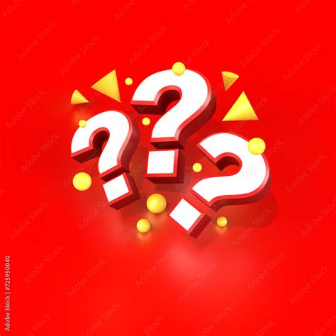 Question Marks On Red Background D Question Marks D Render Question