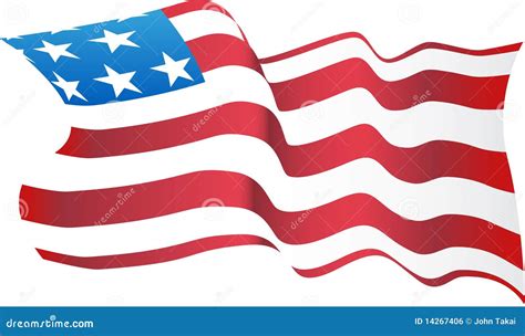 Blowing American Flag Stock Vector Illustration Of Symbol 14267406