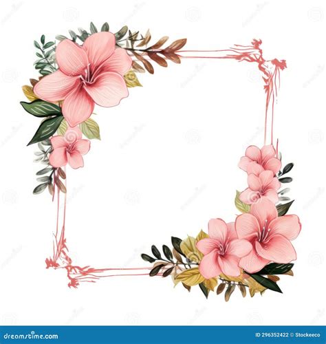 Realistic Pink Flower Frame Vector Illustration Stock Illustration Illustration Of Movement