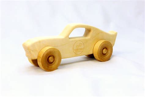 Hand Crafted Wooden Toy Muscle Car Customized With Name By Three