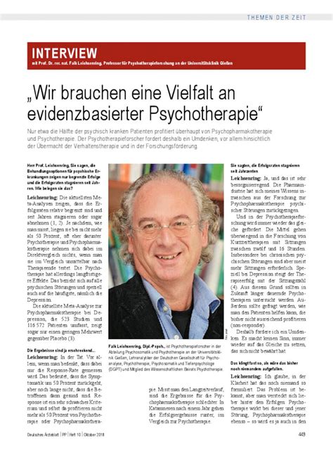 Interview Mit Prof Dr Rer Nat Falk Leichsenring Professor F R