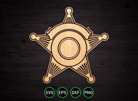 Blank Sheriffs Five Point Star Badge Svg V3 Police Badge Vector