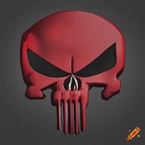 Red Punisher Skull Logo