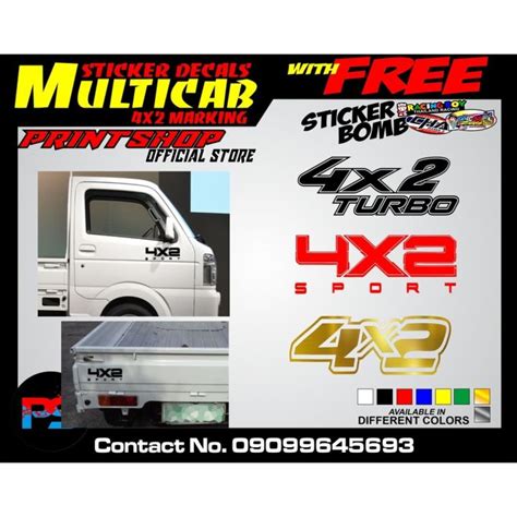 Multicab 4x2 Marking Sticker Decals Set Cut Out Vinyl Lazada Ph