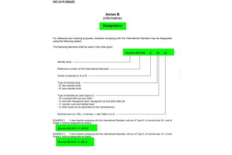 دانلود فایل نحوه نامگذاری Shackle بر اساس استاندارد ISO 2415 Shackle