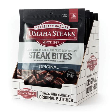 Omaha Steaks Steak Bites Premium Beef Jerky 2 5 Oz Bag Pack Of 8