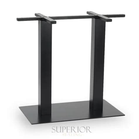 Contemporary Commercial Brushed Metal Square Bar Height Table Base In Black 30” Table Base