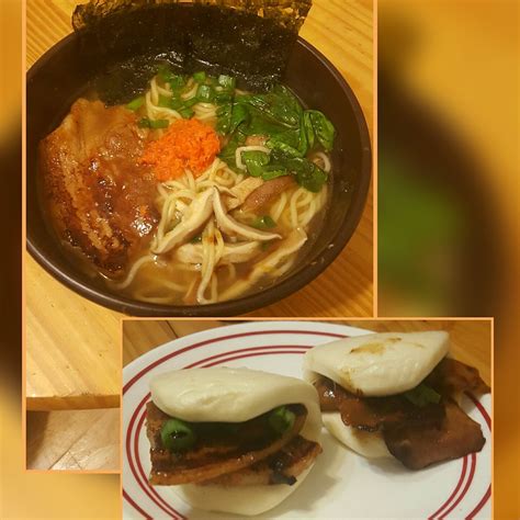 Pork Belly Ramen W Pork Belly And Mushroom Steamed Buns Tonightsdinner