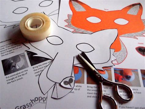 Fox Mask Printable Craft Kit Kid's Party Activity DIY Costume - Etsy