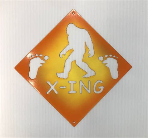 Bigfoot Crossing Indoor And Outdoor Sasquatch Metal Street Sign Etsy