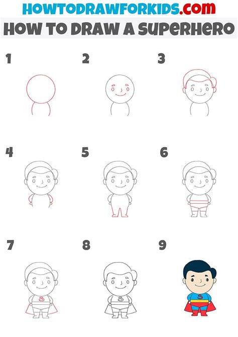 How To Draw A Superhero Easy Drawings Drawing Superheroes Step By