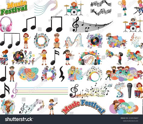 Kids Musical Instruments Music Symbols Set Stock Vector (Royalty Free ...