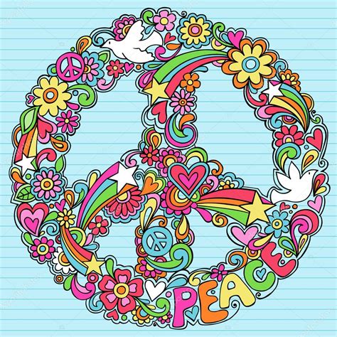 Peace Sign Dove Psychedelic Doodles Stock Vector Image By ©blue67 8680679